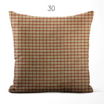 Tan and Red Plaid and Check Homespun Rustic Country Throw Pillow Covers
