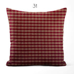 Burgundy Red Plaid and Check Homespun Rustic Country Throw Pillow Covers