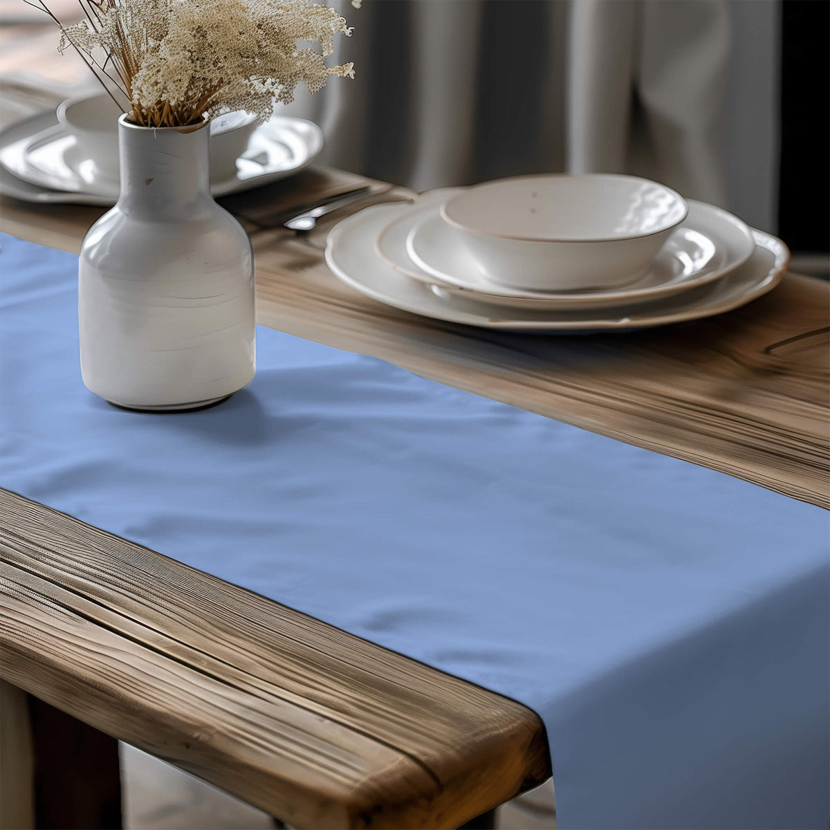 Periwinkle and Night Sky Blue Table Linens – Solid Color Runners & Mats