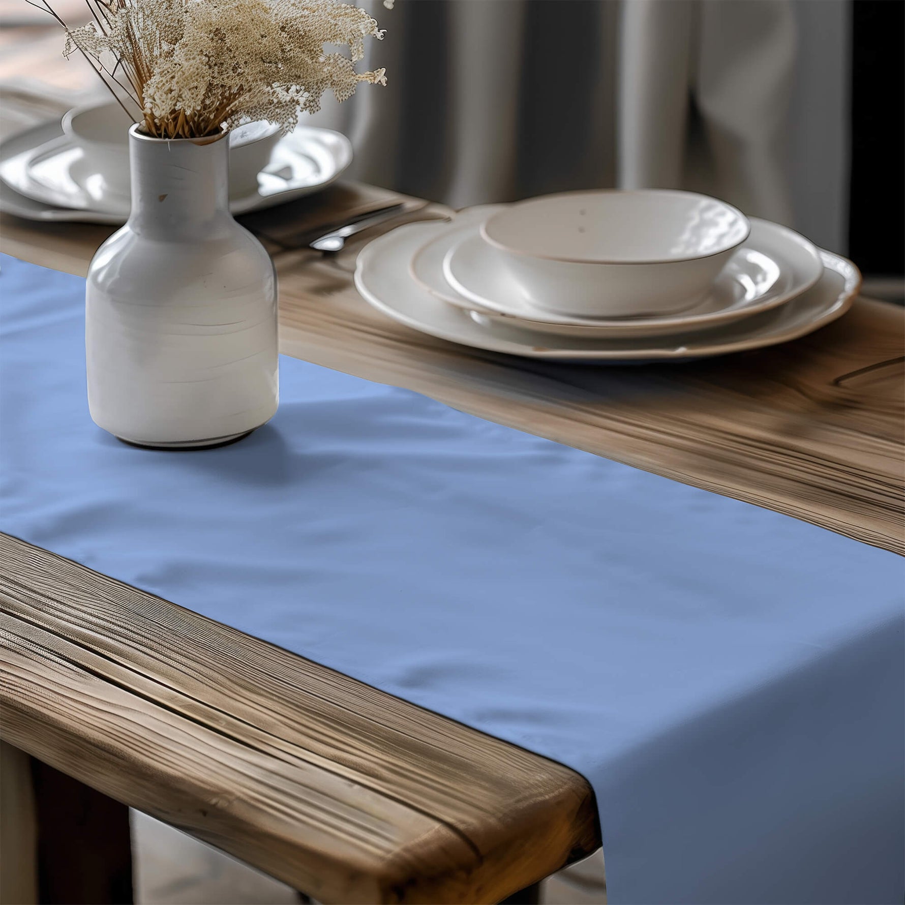 Periwinkle and Night Sky Blue Table Linens – Solid Color Runners & Mats