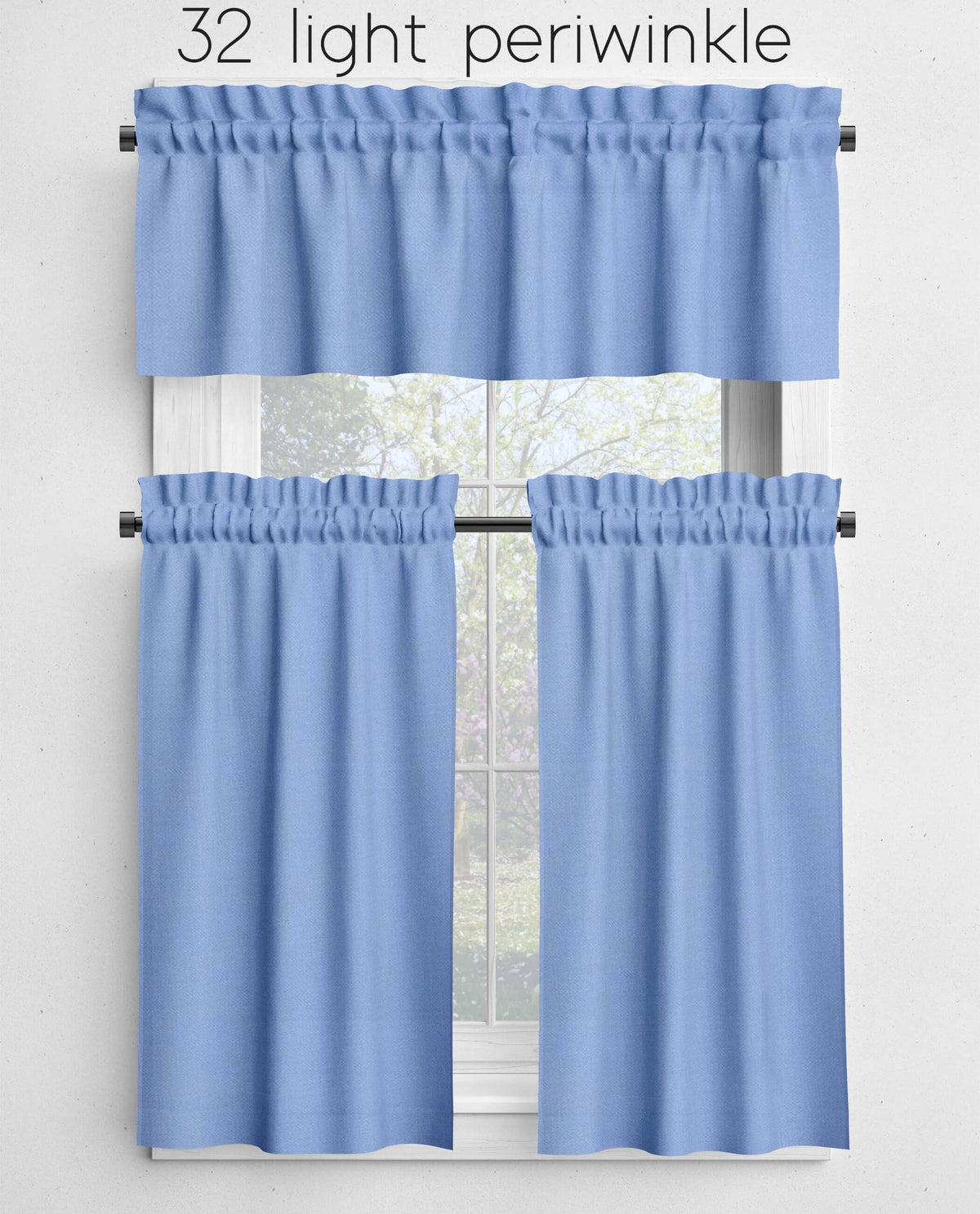 Lavender Blue, Periwinkle and Night Sky Valances and Cafe Curtains