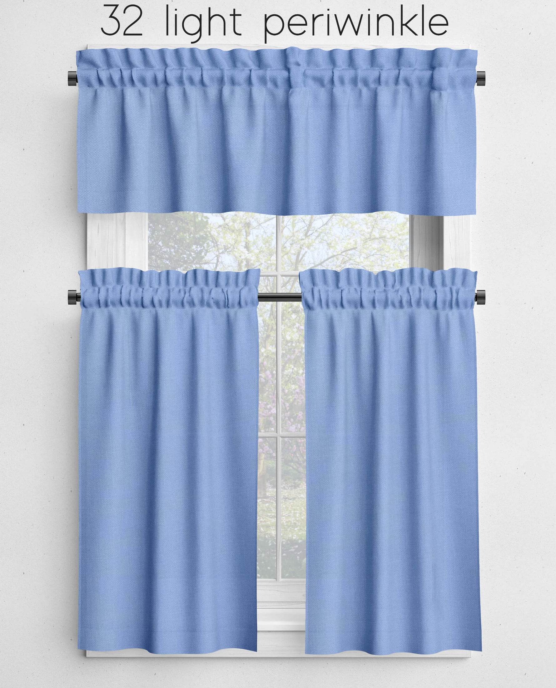 Lavender Blue, Periwinkle and Night Sky Valances and Cafe Curtains