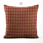 Burgundy Red Plaid and Check Homespun Rustic Country Throw Pillow Covers