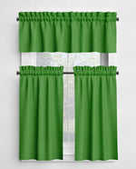Vibrant Green Valances and Cafe Curtains - Custom Sizes