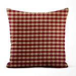 Burgundy & Tan Plaid Pillow Covers – Farmhouse Homespun Cotton