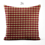 Burgundy Red Plaid and Check Homespun Rustic Country Throw Pillow Covers