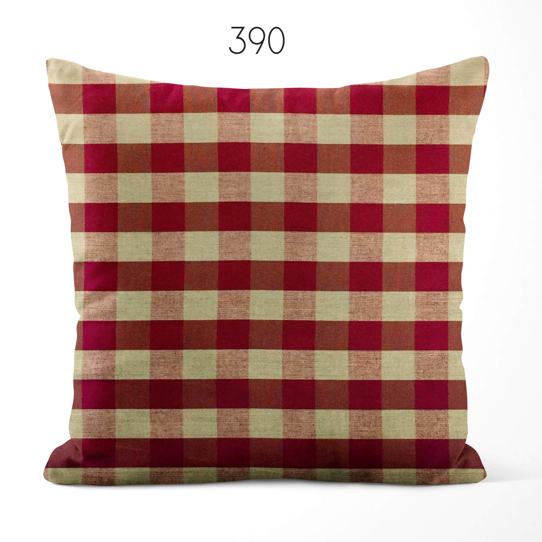 Burgundy Red Buffalo Check Homespun Rustic Country Throw Pillow Covers