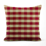 Burgundy & Tan Plaid Pillow Covers – Farmhouse Homespun Cotton