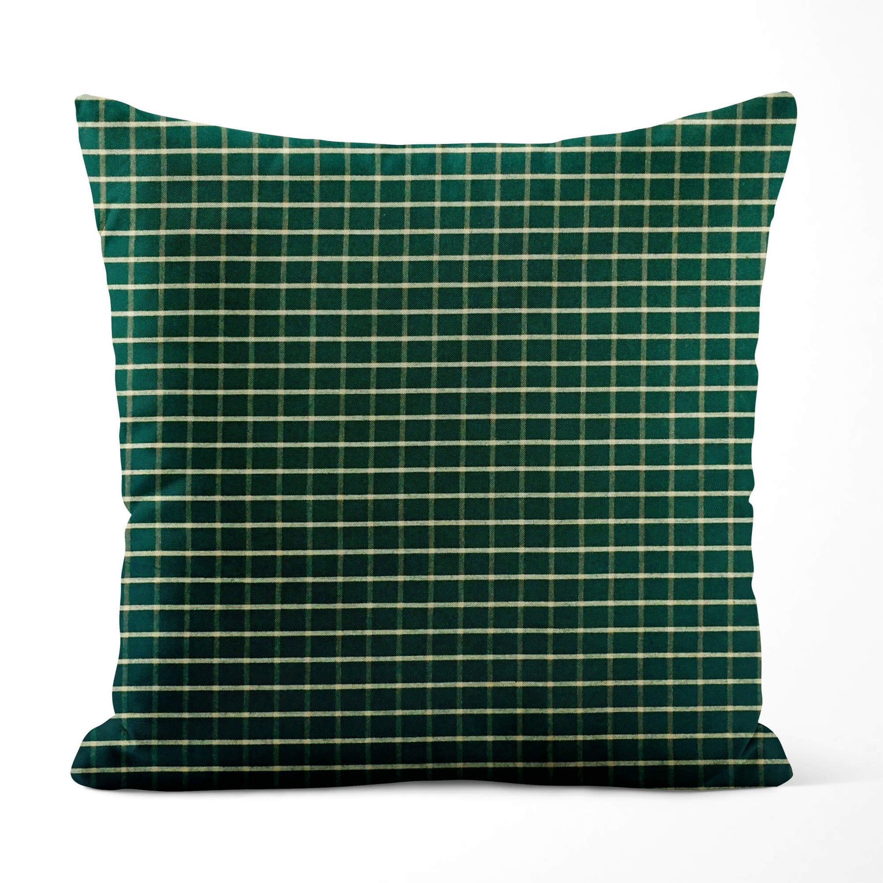 Green & Tan Plaid Pillow Covers and Euro Shams – Rustic Farmhouse Style