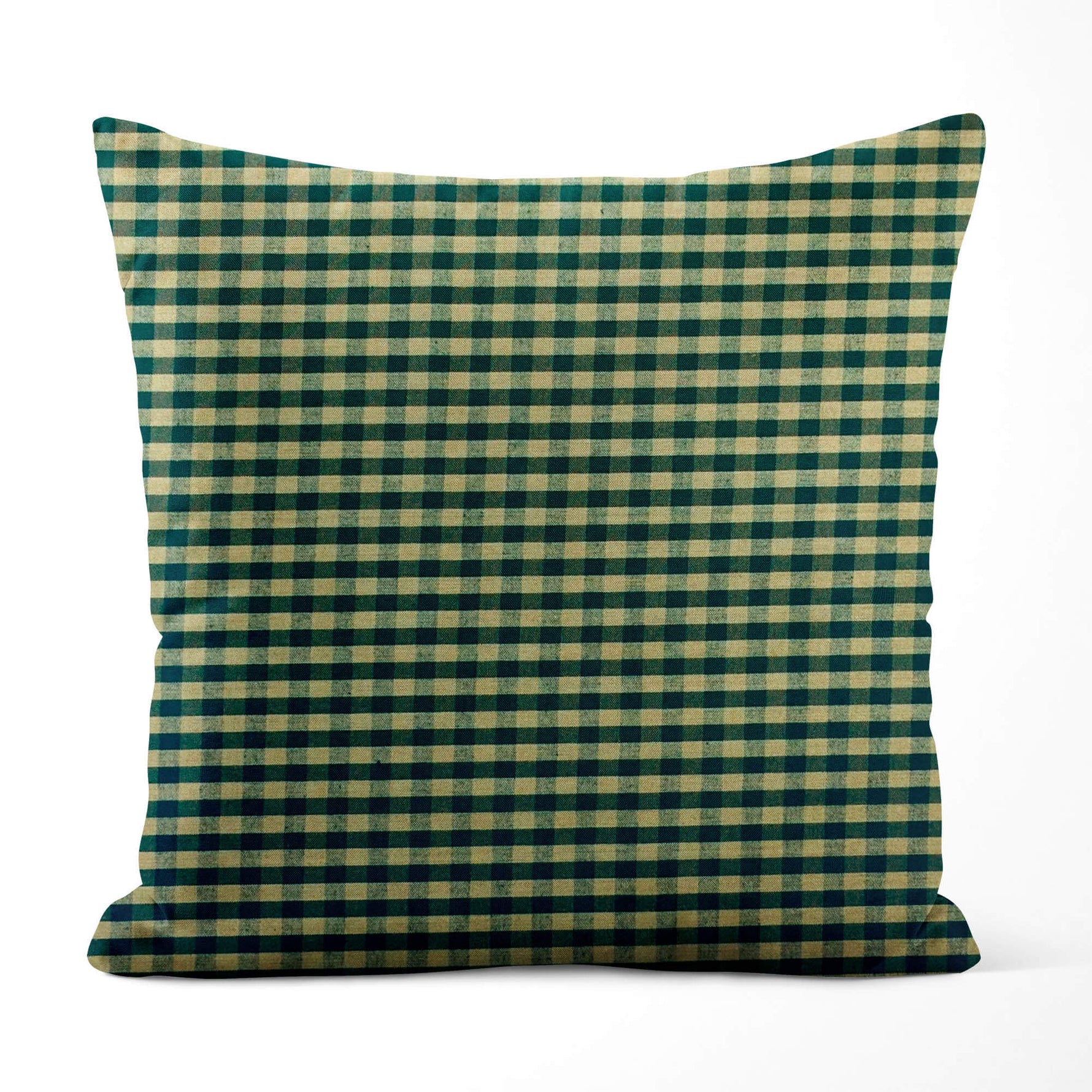 Green & Tan Plaid Pillow Covers and Euro Shams – Rustic Farmhouse Style