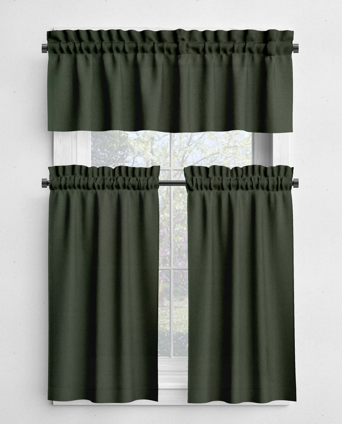 Green Cotton Cafe Curtains & Valances – Pistachio, Cactus, Pine