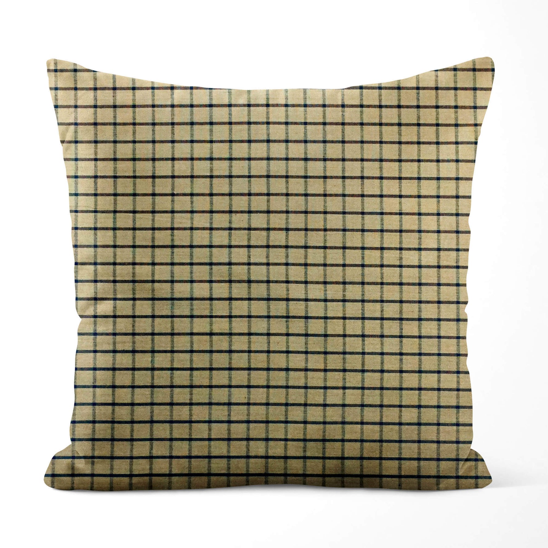 Primitive Country Pillow Covers and Euro Shams – Black & Tan Plaid