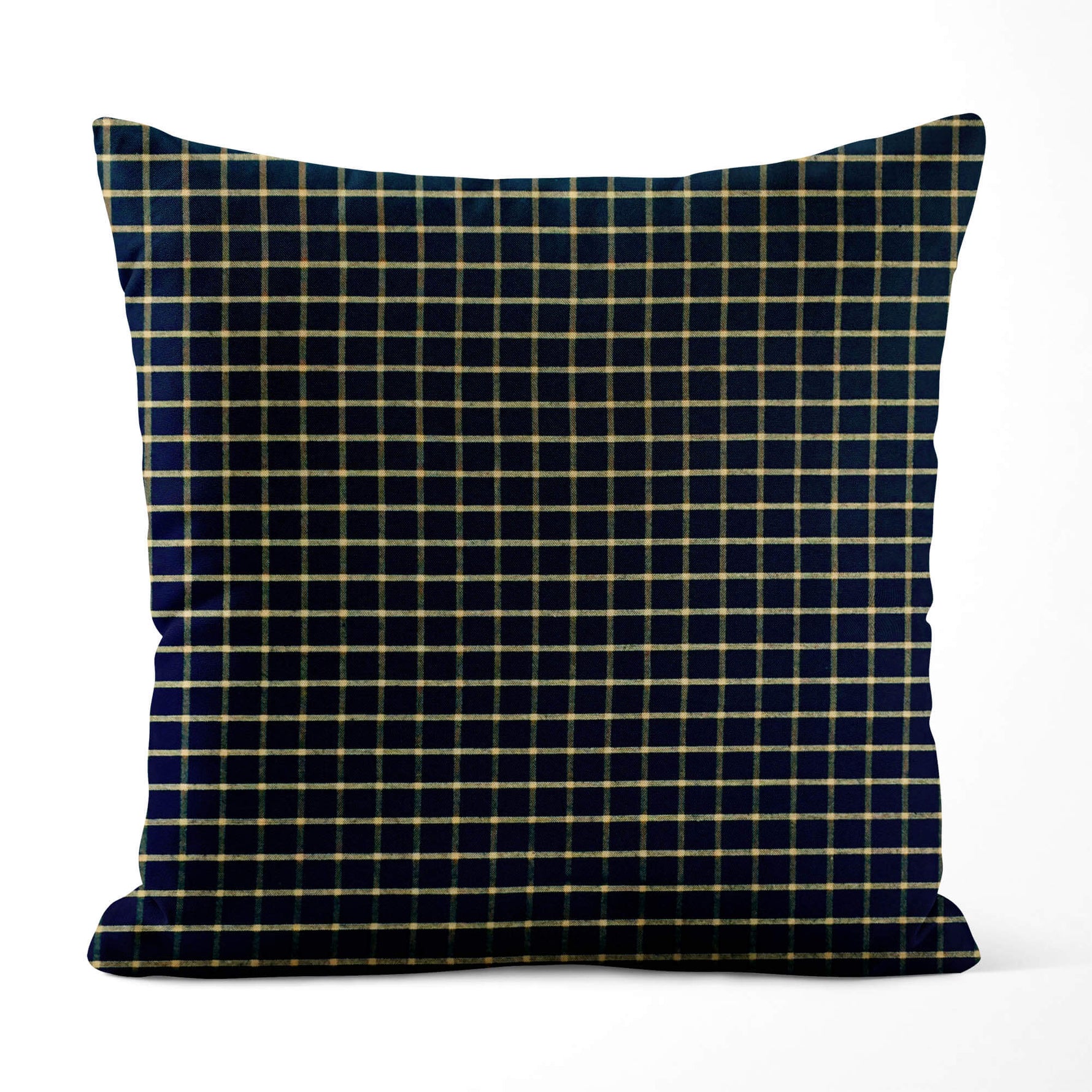 Primitive Country Pillow Covers and Euro Shams – Black & Tan Plaid