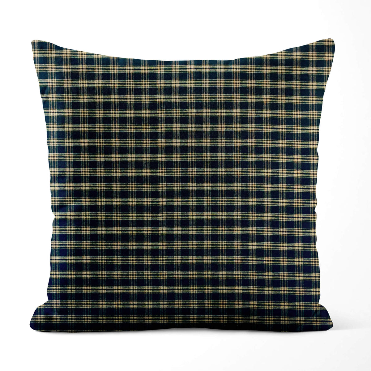 Primitive Country Pillow Covers and Euro Shams – Black & Tan Plaid