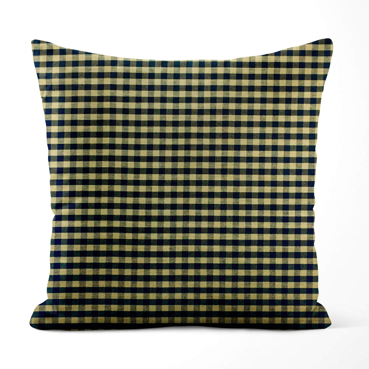 Primitive Country Pillow Covers and Euro Shams – Black & Tan Plaid
