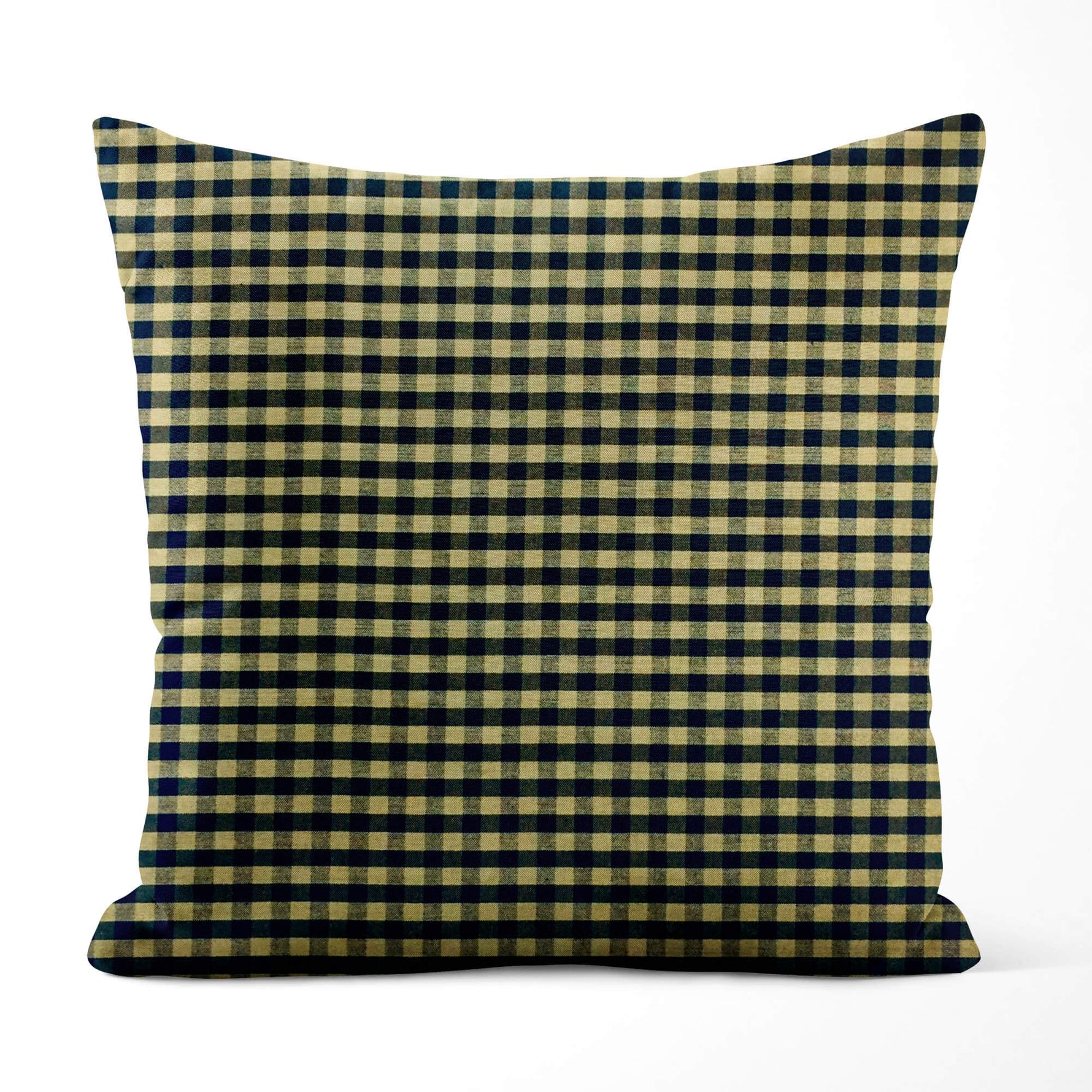 Primitive Country Pillow Covers and Euro Shams – Black & Tan Plaid