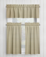 Cream and Beige Homespun Curtains – Rustic Plaid Farmhouse