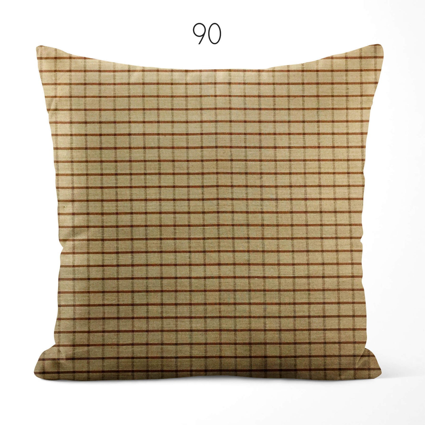 Brown Plaid and Check Homespun Rustic Country Throw Pillow Covers