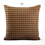 Brown Plaid and Check Homespun Rustic Country Throw Pillow Covers
