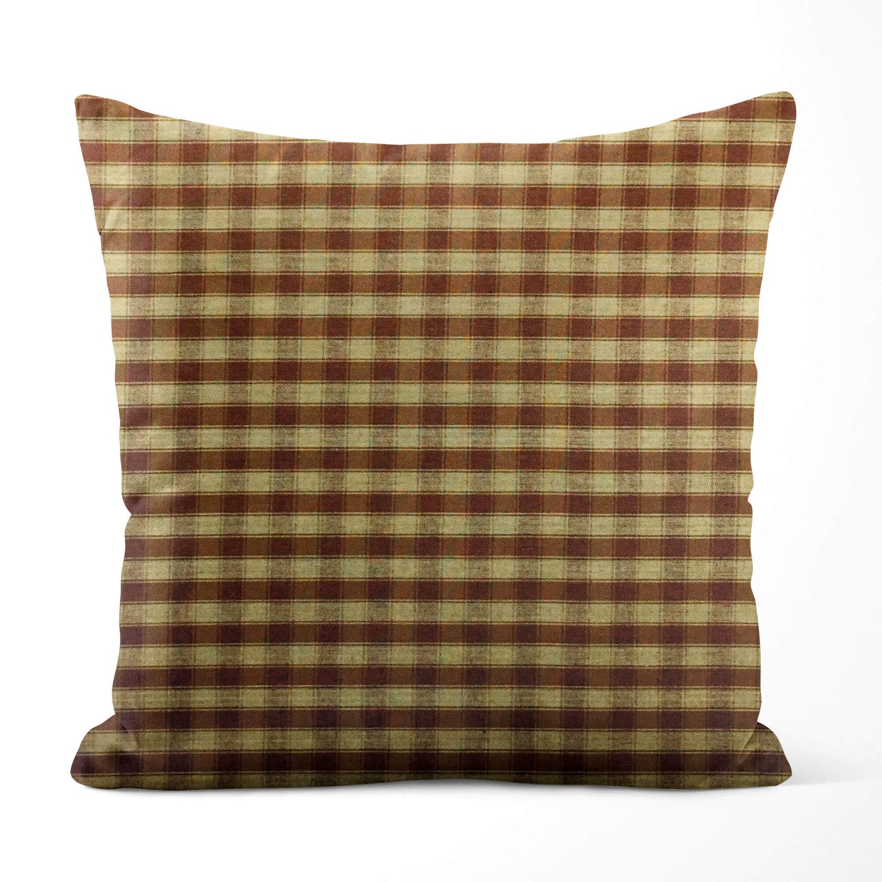 Brown & Tan Plaid Pillow Covers and Euro Shams – Rustic Farmhouse Style
