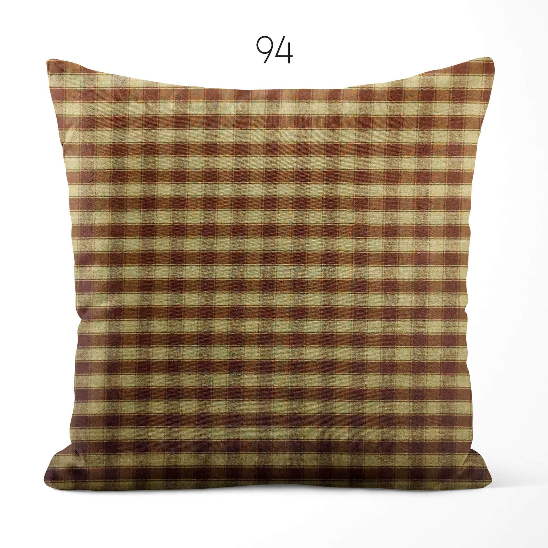 Brown Plaid and Check Homespun Rustic Country Throw Pillow Covers