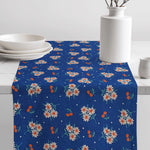 Delft Blue Cherry Daisy Floral Table Runners and Placemats