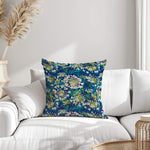 Lily of the Nile Floral Pillow Covers and Euro Shams - coastal blue