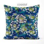 Lily of the Nile Floral Pillow Covers and Euro Shams - coastal blue