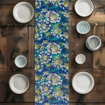 Lily of the Nile Floral Table Runners and Placemats - coastal blue
