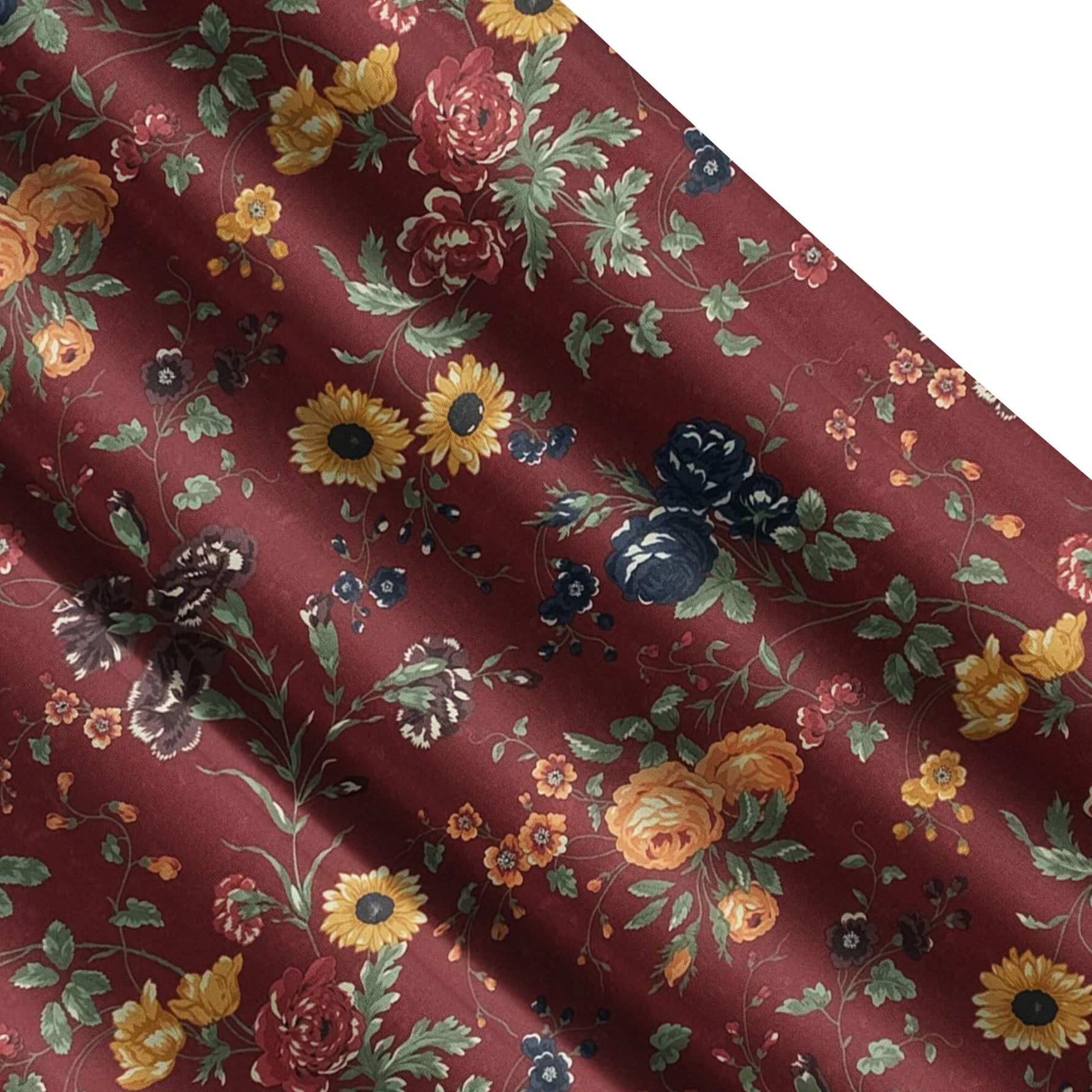 Blossom Garden Floral Kitchen Valances and Cafe Curtains