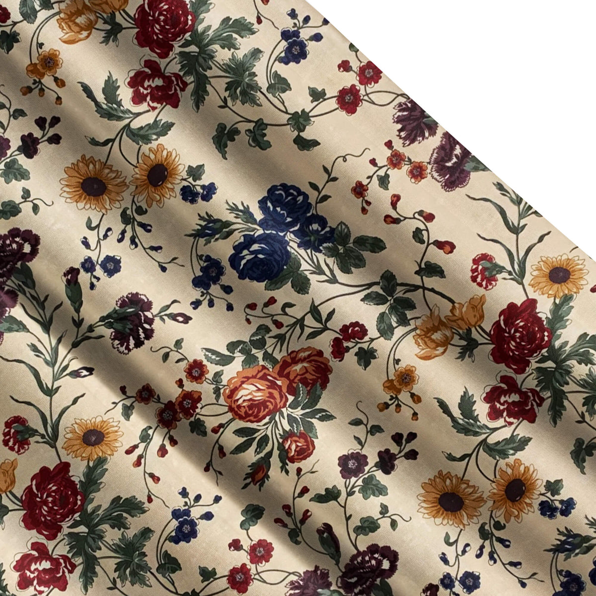 Blossom Garden Floral Kitchen Valances and Cafe Curtains