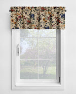 Blossom Garden Floral Kitchen Valances and Cafe Curtains antique beige