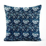 Morris Meadow Floral Throw Pillow Covers and Euro Shams - kelmscott blue