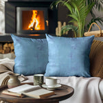 Abstract Blue Pillow Covers and Euro Shams – Denim & Nocturne Grunge
