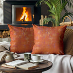 Abstract Grunge Pillow Covers – Gold & Pumpkin Orange Shades