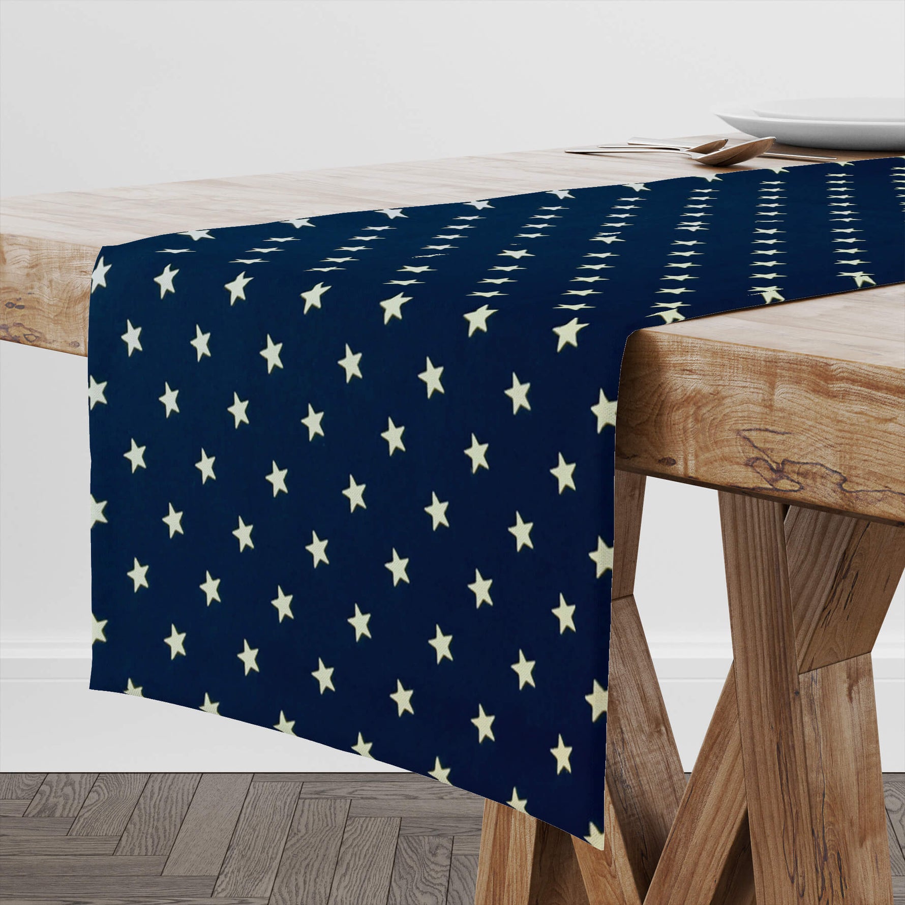 Americana Table Runners and Placemats - Navy Blue with Stars