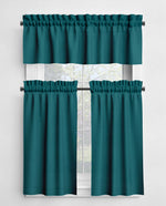 Aqua and Teal Cotton Rod Pocket Valances and Cafe Curtains