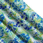 Lily of the Nile Floral Kitchen Valances and Cafe Curtains - aqua