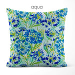 Lily of the Nile Floral Pillow Covers and Euro Shams - aqua
