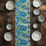 Lily of the Nile Floral Table Runners and Placemats - aqua