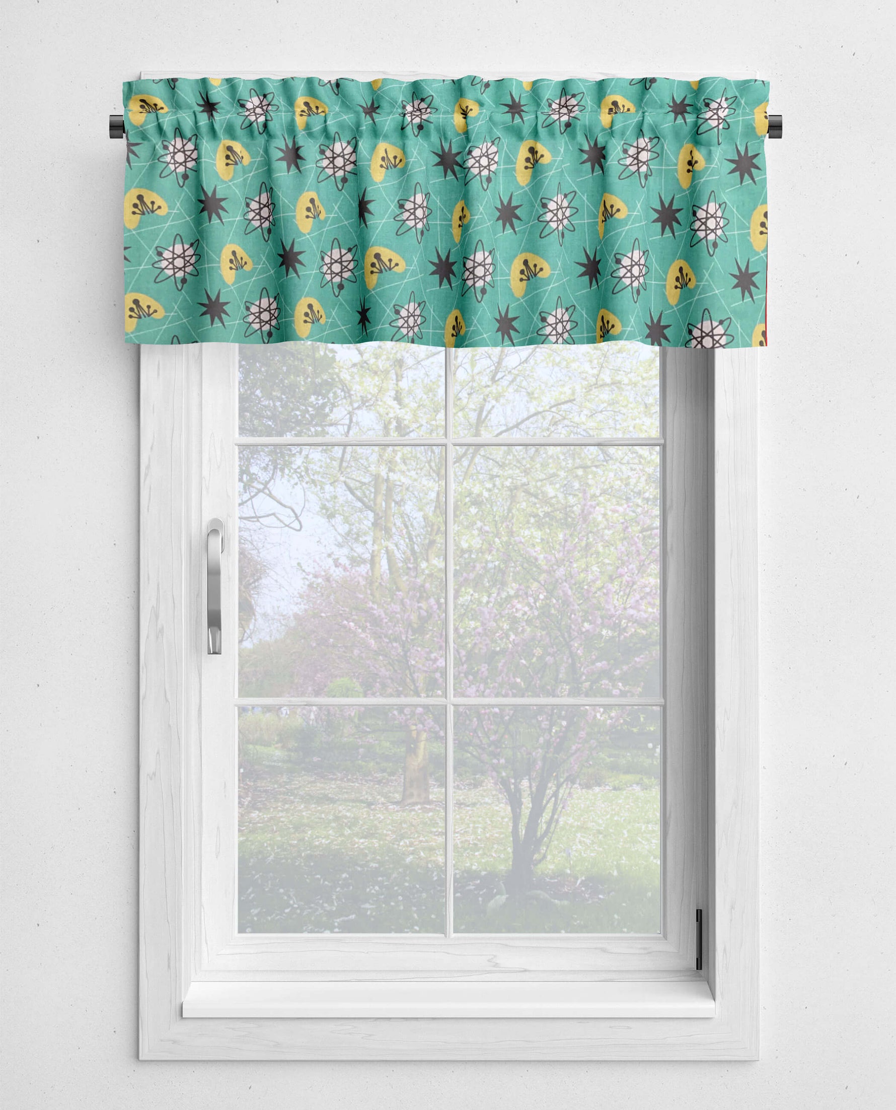 Atomic Retro Valances and Cafe Curtains Mid-Century Style