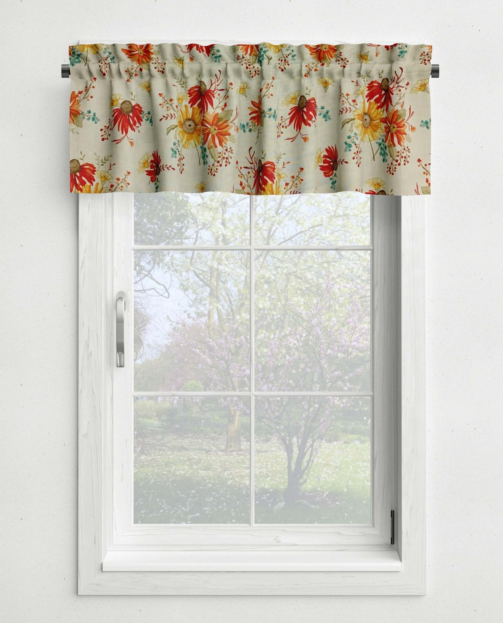 Autumn Floral Valances and Tier Curtains – Seasonal Window Treatments