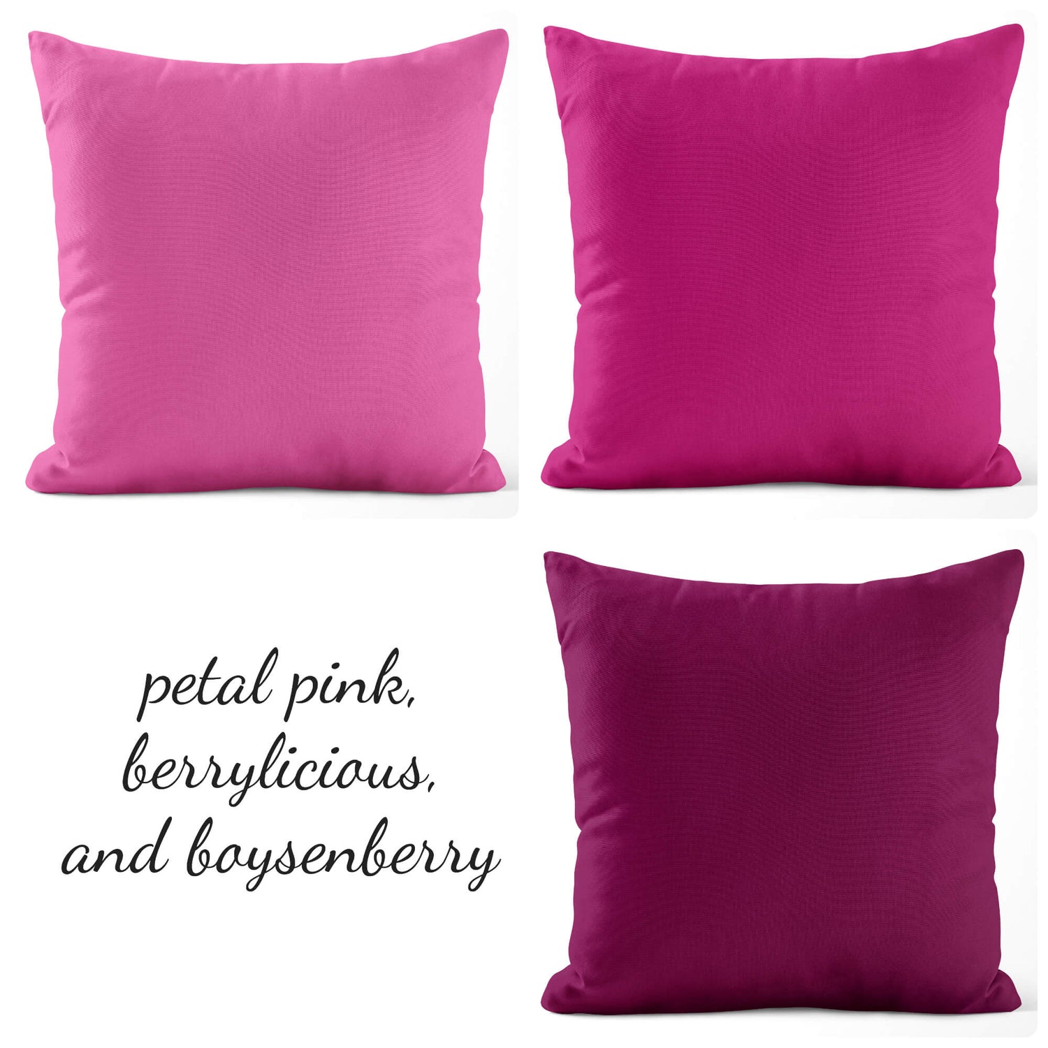 Petal Pink, Berrylicious, and Boysenberry Throw Pillow Covers and Euro Shams