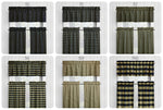 Black and Tan Homespun Curtains – Rustic Plaid Farmhouse