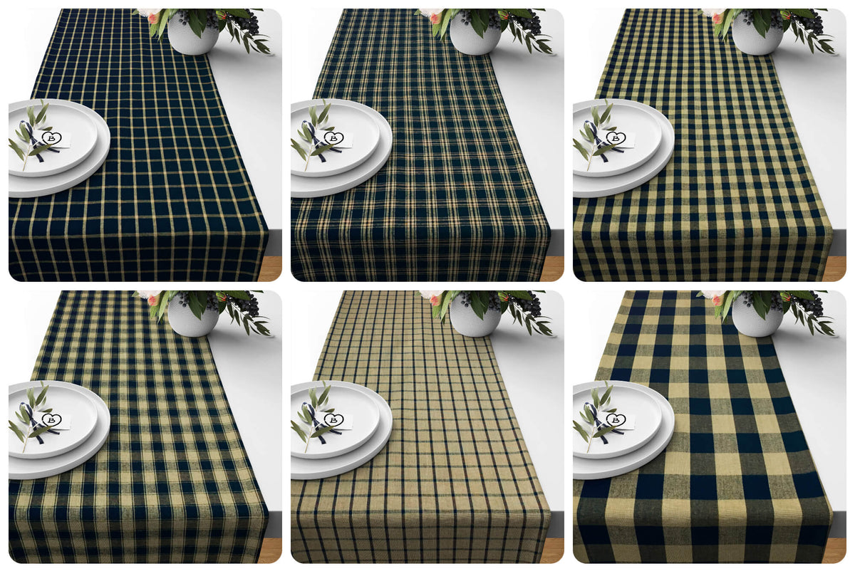 Black Plaid Fall Table Runners – Primitive Farmhouse Style