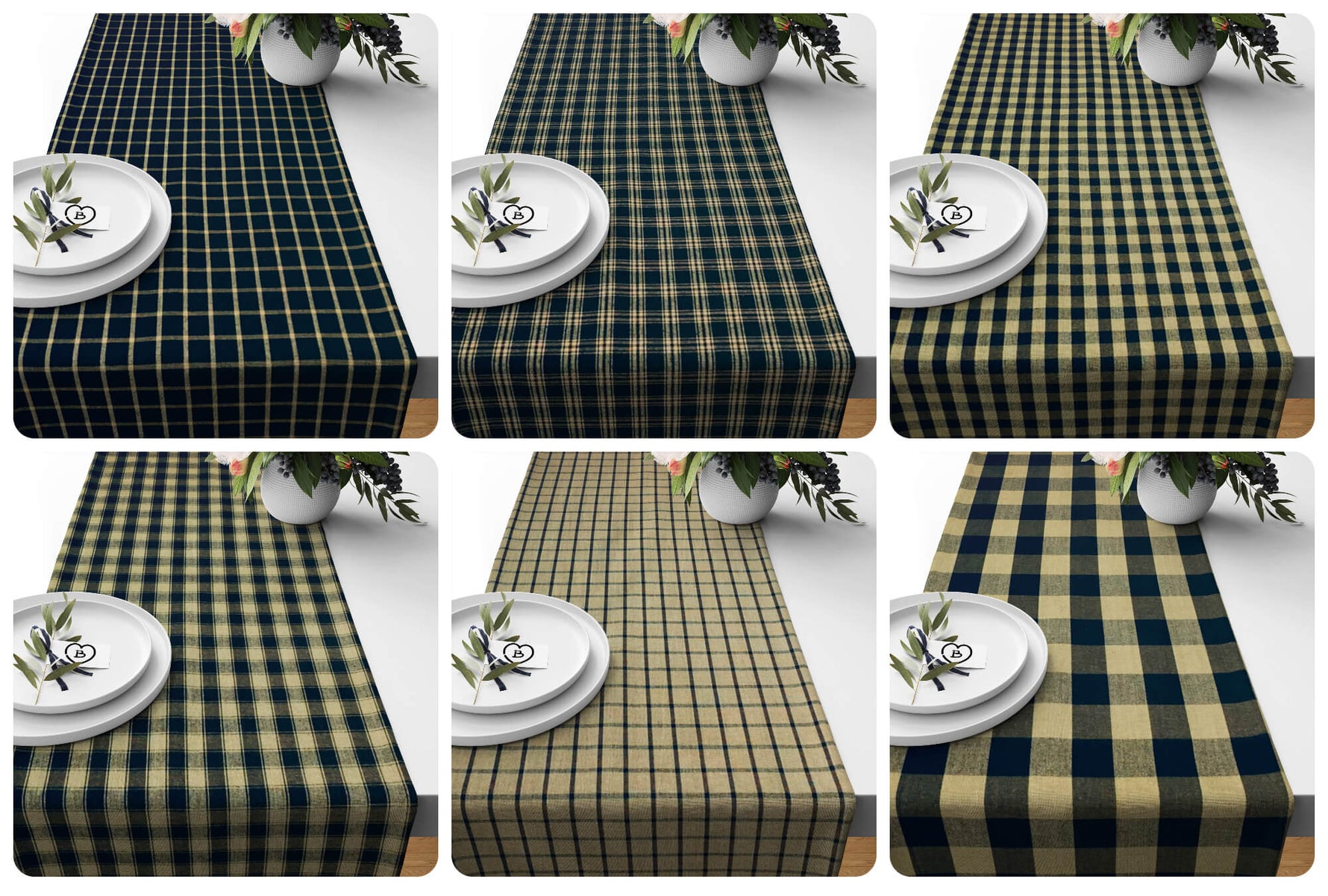 Black Plaid Fall Table Runners – Primitive Farmhouse Style