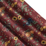 Blooming Garden Red Floral Valances and Cafe Curtains