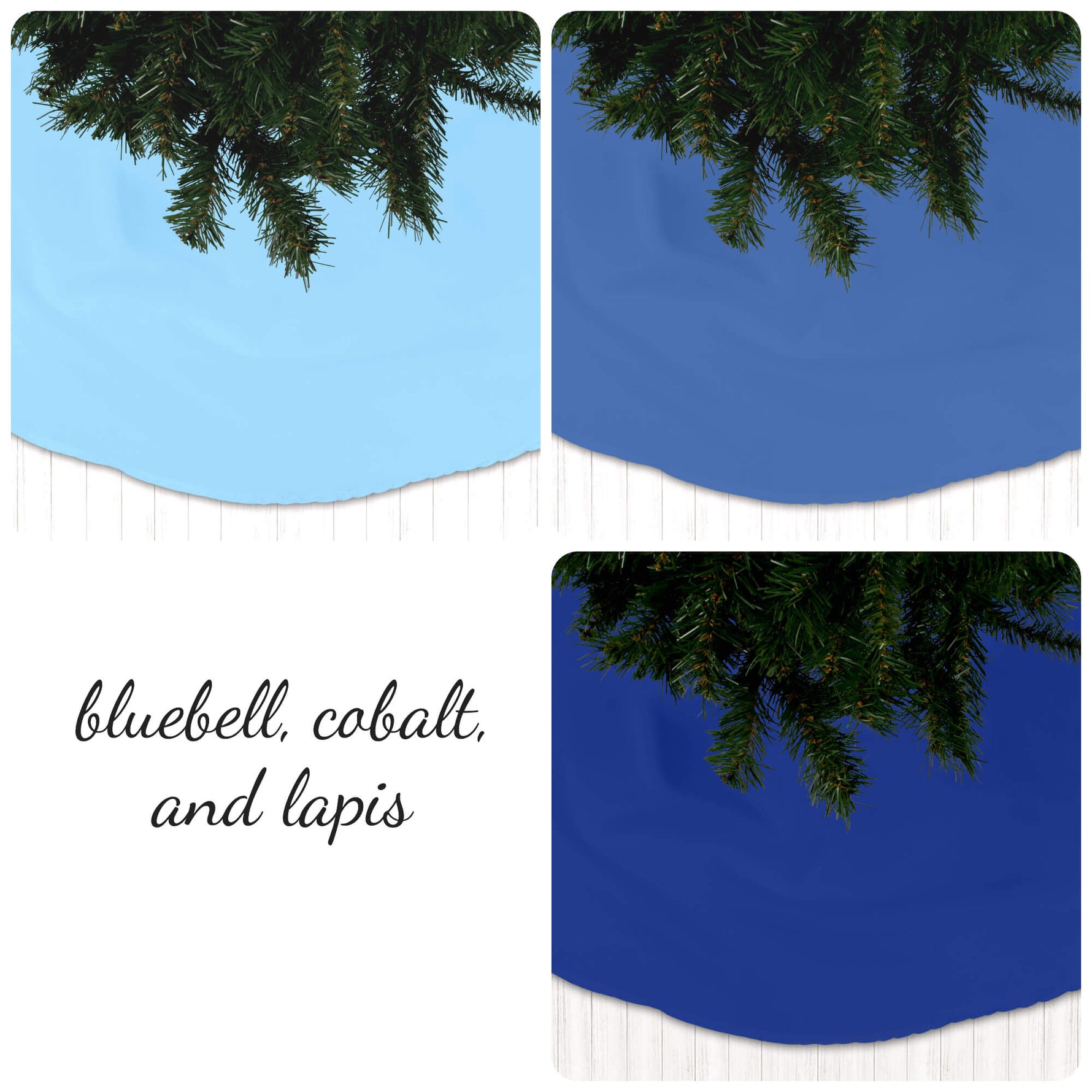 Blue Christmas Tree Skirts – Cobalt to Lapis Shades