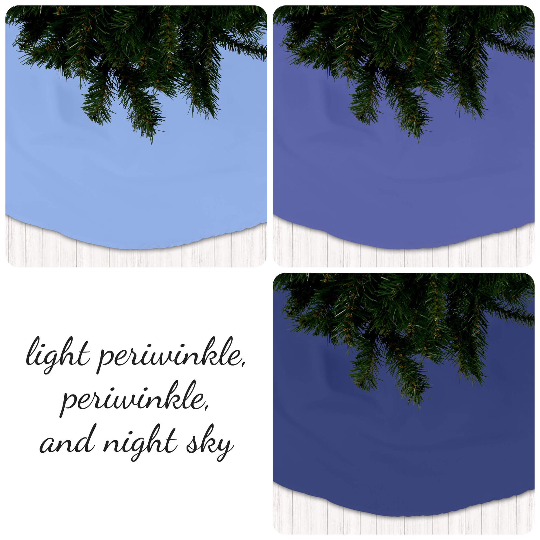 Blue Christmas Tree Skirts – Periwinkle & Night Sky