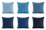 Blue Cotton Pillow Covers And Euros Shams – Custom Sizes & Coastal Shades